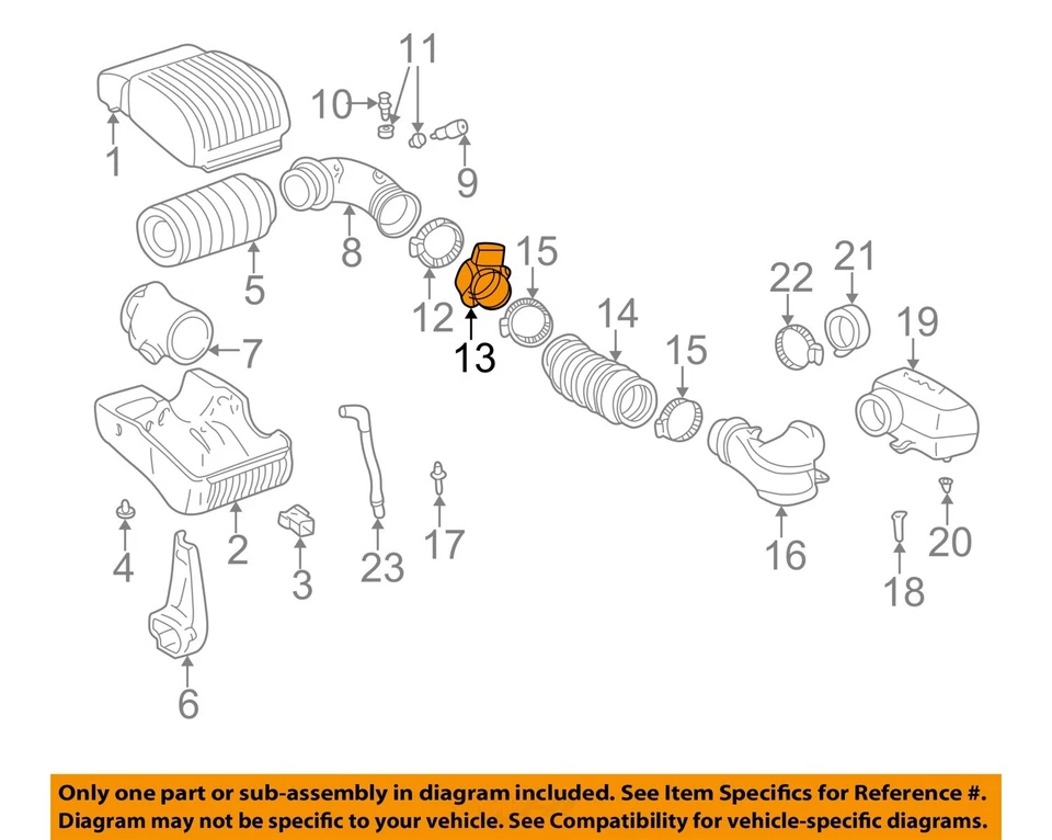 Used Fuel Injection Air Flow Meter fits: 1999 Chevrolet Suburban 1500 8-350 5.7 - Image 3 of 4