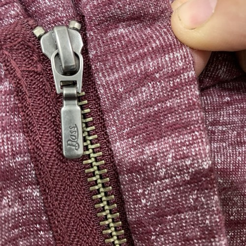 G.H. Bass & Co. size XXL Women’s Burgundy Asymmetrical Zip Knit Cardigan Jacket - Picture 6 of 15