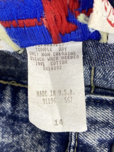 Vintage American Profile Denim Jean Skirt Sz 14 Long Acid Wash USA Button Front - Picture 9 of 12