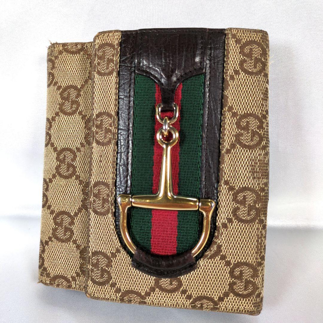 Gucci Bi-fold Wallet Horsebit Shelly Line 138029 Brown Gucci Bi-fold Wallet Horsebit Shelly Line 138029 Brown