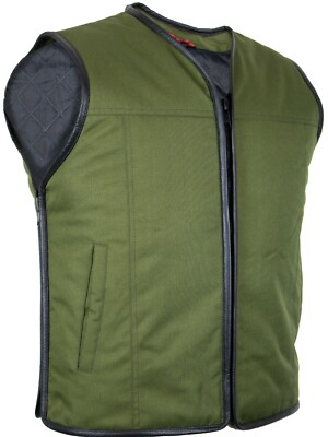 Biker Textilkutte Motorradweste Rockerweste Clubweste Chopper Bikerweste Khaki 