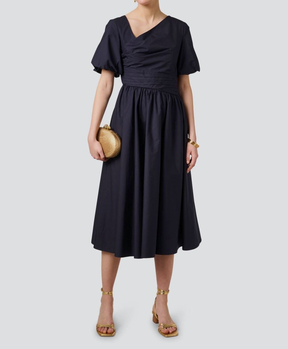 shoshanna a-line dress $419 Women's Blue Ruched Asymmetric Jordan Size 2 510 tall dev-position-sms-vip--30-off:number:108 V Neck A Line Color:Ivory Gold