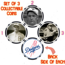 ZACK WHEAT - LEGENDARY DODGERS BASEBALL PLAYER - COLLECTABLE COIN SET