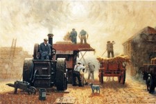 'STEAM AND DUST' - STEAM THRESHING - BLANK INSIDE – TRACTION ENGINE CARD