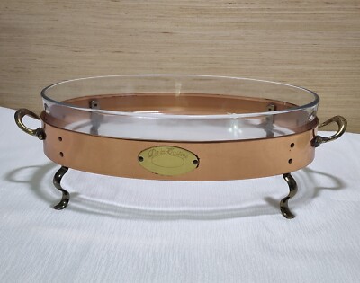 De La Cuisine Copper Brass PYREX Casserole Dish Food Photography Prop Vintage
