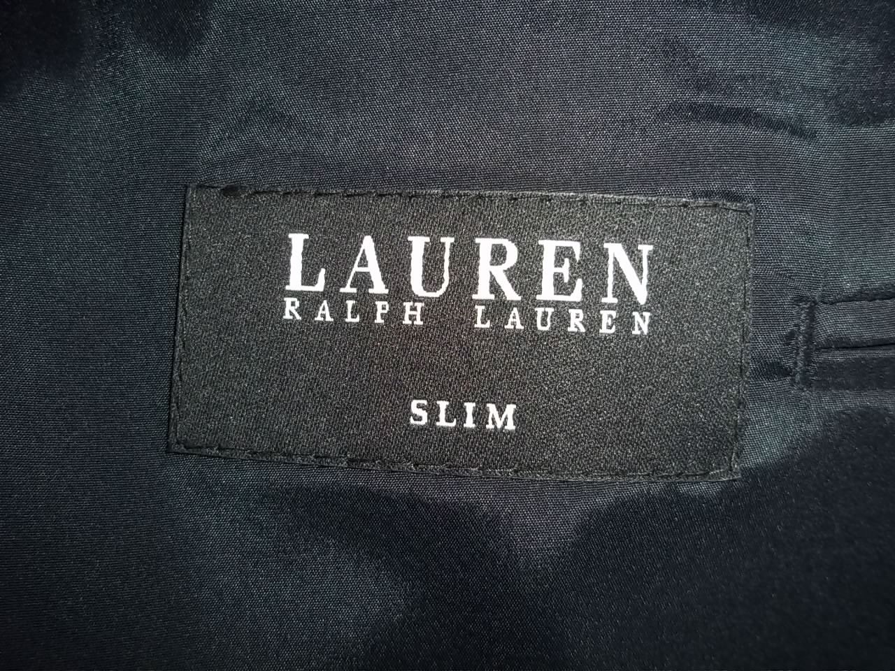 ]] Ralph Lauren Solid Navy Blue 2Button Wool Blaz… - image 8