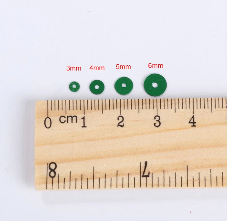 3mm 4mm 5mm 6mm FLAT Metallic Shiny Round Loose Sequins Clothes Sewing Wedding - Image 3 of 4