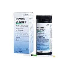 Clinitek Microalbumin 2 Urinalysis Strips (25) + 100 NITRILE GLOVES FREE**
