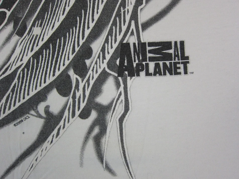 Camisa Vintage Animal Planet Para Hombre Extra Grande XL Blanca Y2K Wolf Camiseta Gruñido Foto 4 de 4