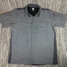 Red Kap Short Sleeve Men's Performance Plus Gray Shop Shirt Sz M