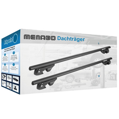 Für Saab 9/5 Kombi 10.1998 - 08.2010 MENABO Dachträger Sherman Aluminium schwarz