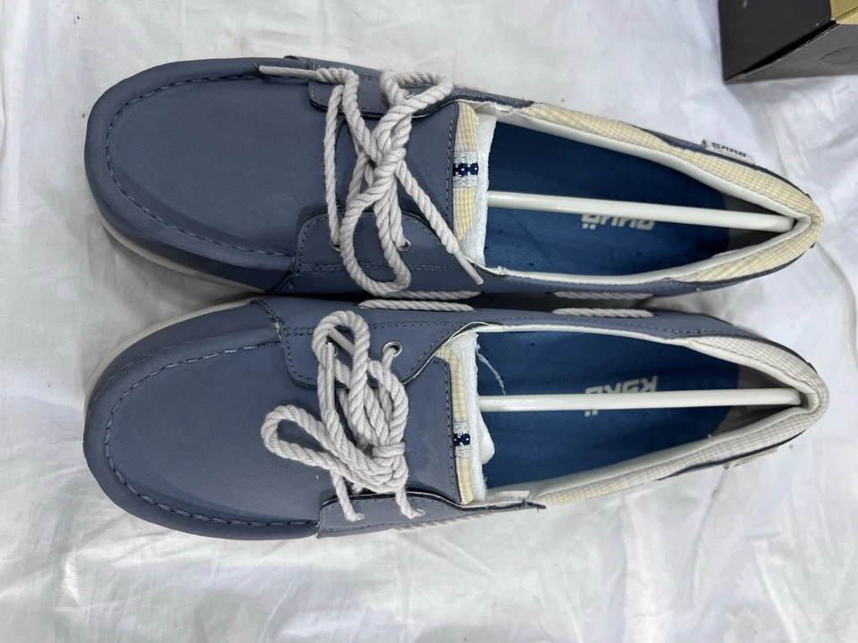 Zapatos mocasines Ryka para mujer 8,5 sin cordones gris pizarra azul cuero Foto 3 de 4