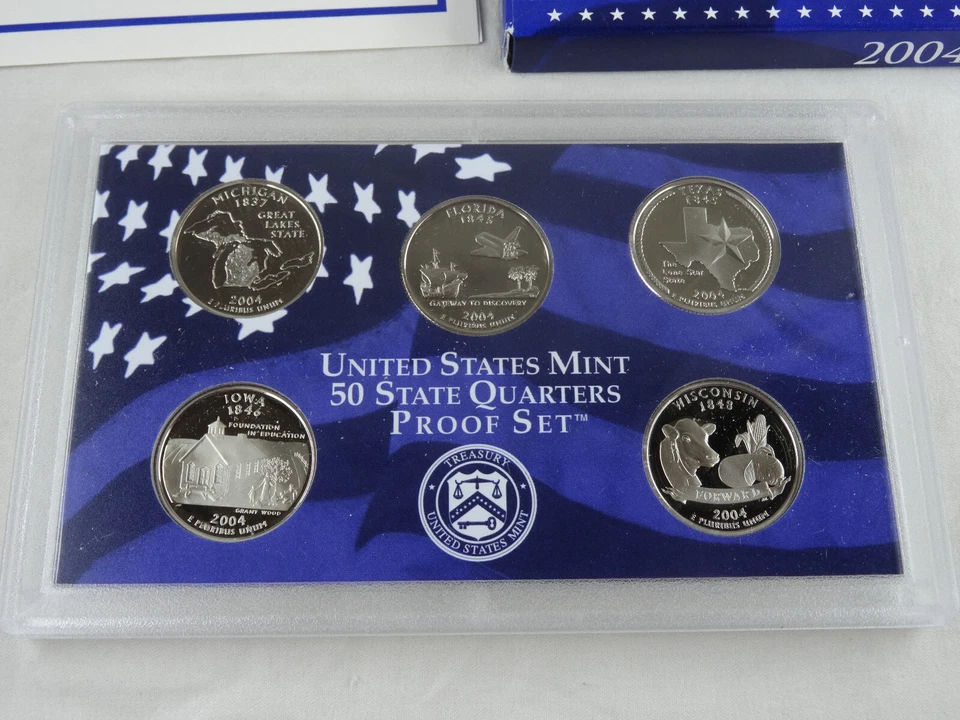 2004-S US Mint Statehood Quarters Proof Set 5 Coins Box & COA OGP Cameo - Image 2 of 4