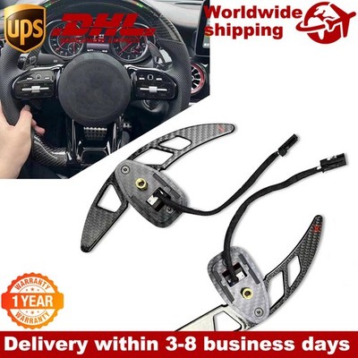 Carbon Fiber Steering Wheel Shift Paddle Repalce Cover For Benz A/B/C/E/G/S CLA