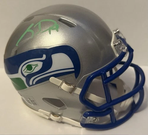 SAM DARNOLD AUTOGRAPHED SEATTLE SEAHAWKS THROWBACK MINI HELMET COA BECKETT BAS