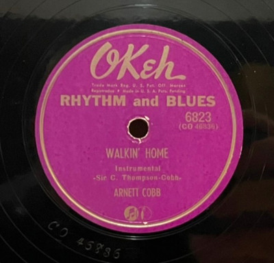 ARNETT COBB - Walkin' Home / Cocktails (1951 Okeh) 10'' Shellac 78RPM Record - G+
