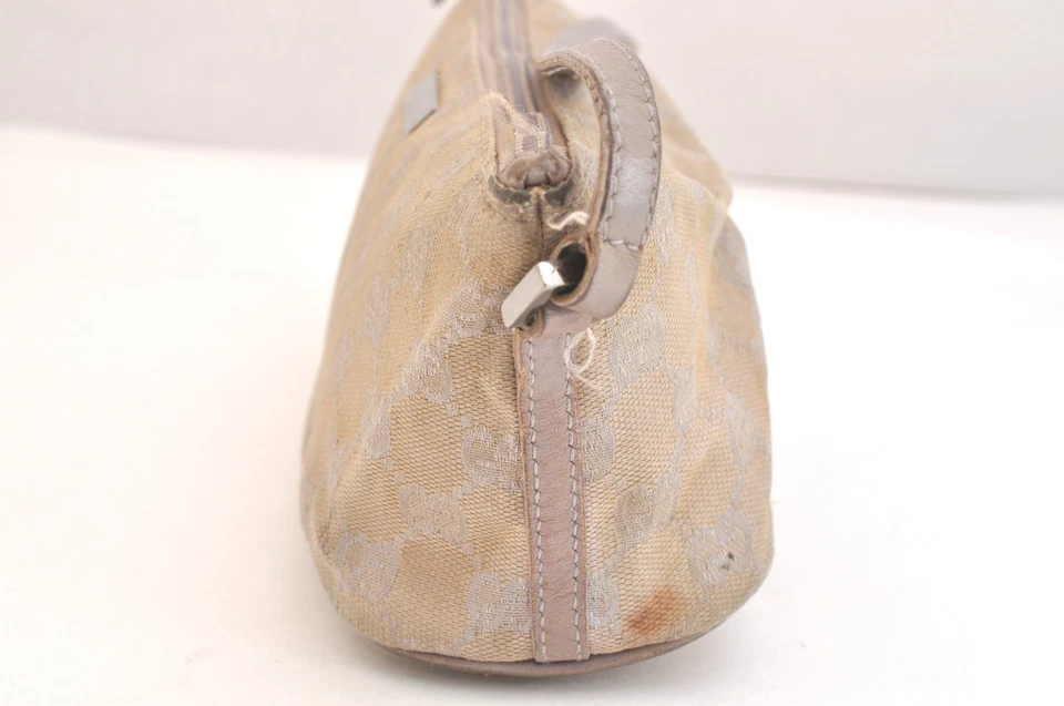 Auténtico GUCCI Bolso de Mano Cartera GG Lona Cuero 07198 Púrpura 4672N Foto 4 de 4