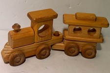 Vintage  Large Handmade Wood Train Set 