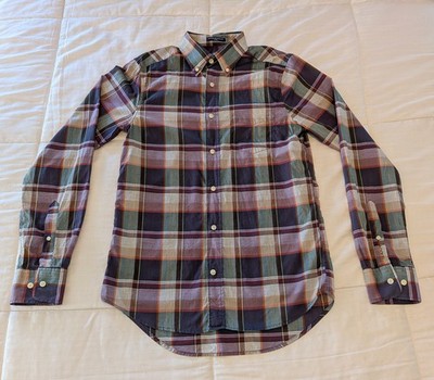 GANT Genuine Heather Broadcloth Plaid Shirt Cotton Button Down Small Fitted