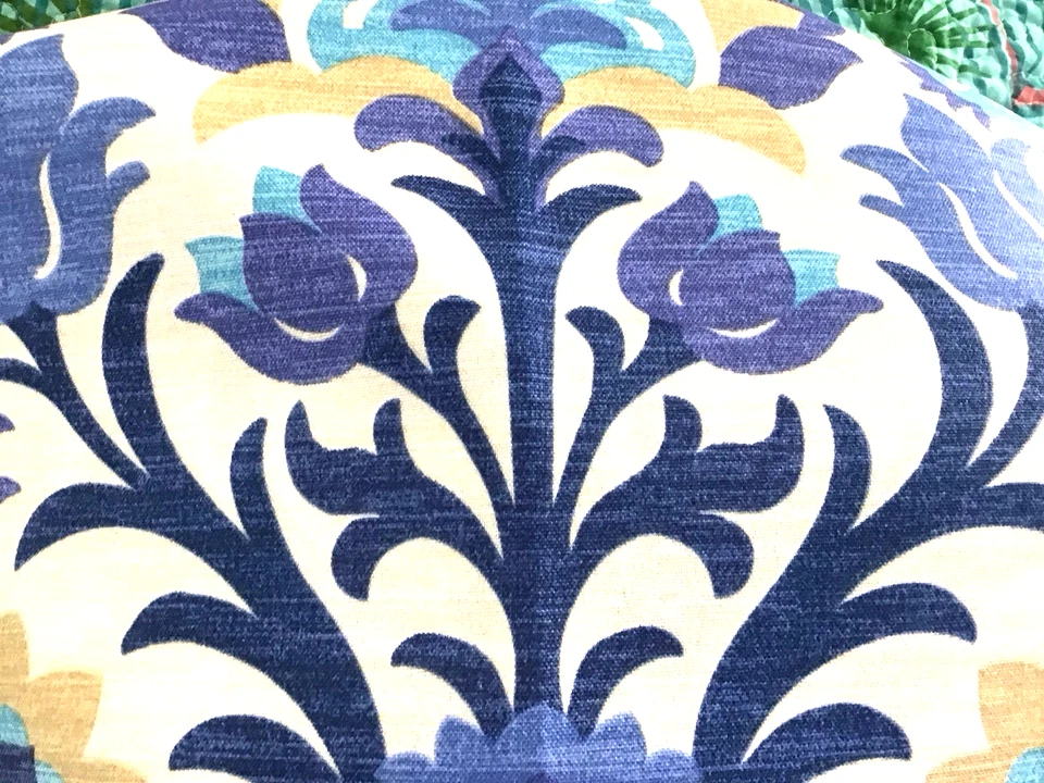 Waverly Outdoor Blue fabric SNS Santa Maria azure By The Yard - Image 3 of 4