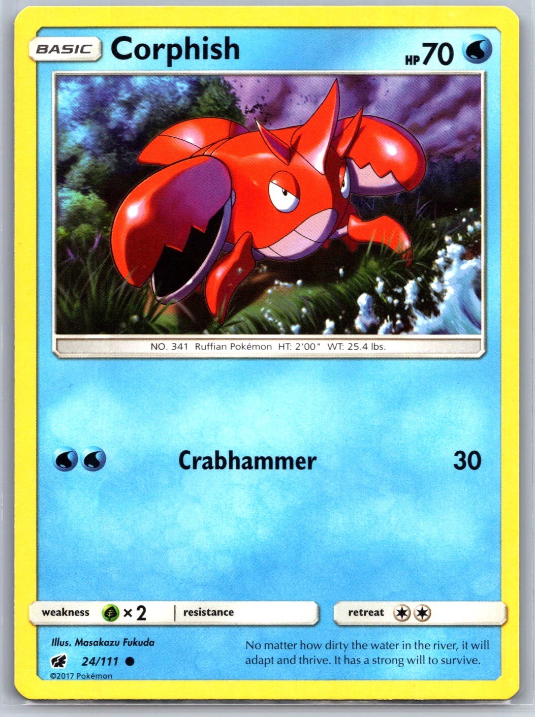 Corphish 24/111 Common Crimson Invasion Pokemon Near Mint