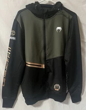 UFC Men’s Medium Venum Authentic Fight Week Adrenaline Hoodie, Khaki / Bronze