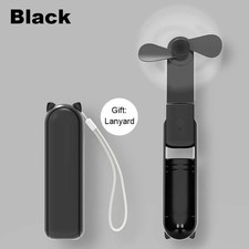 Image of USB Rechargeable Foldable Handheld Fan 3-in-1 Mini Power Bank Pocket Cooler
