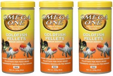 Omega One 3 Pack of Goldfish Medium Pellets, 8 Ounces Each 8 Ounce Pack 3 