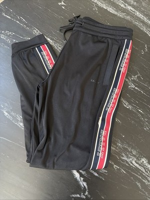 Black Polyester Bally Stripe Pants Sz M