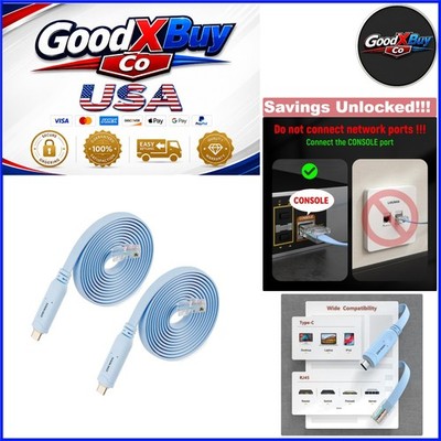 USB-C Console Cable 2-Pack for Cisco Routers, Switches, Windows, Linux