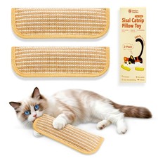 Sisal Catnip Pillow Toy Kickers, 2 Pack Interactive Catnip Toys with Organic ...