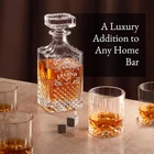 "Grandpa The Legend" Engraved Whiskey Decanter Set - Unique Gift for Christmas