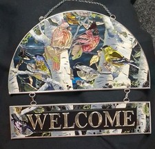 Vintage Amia Birds Handpainted Welcome Large ...