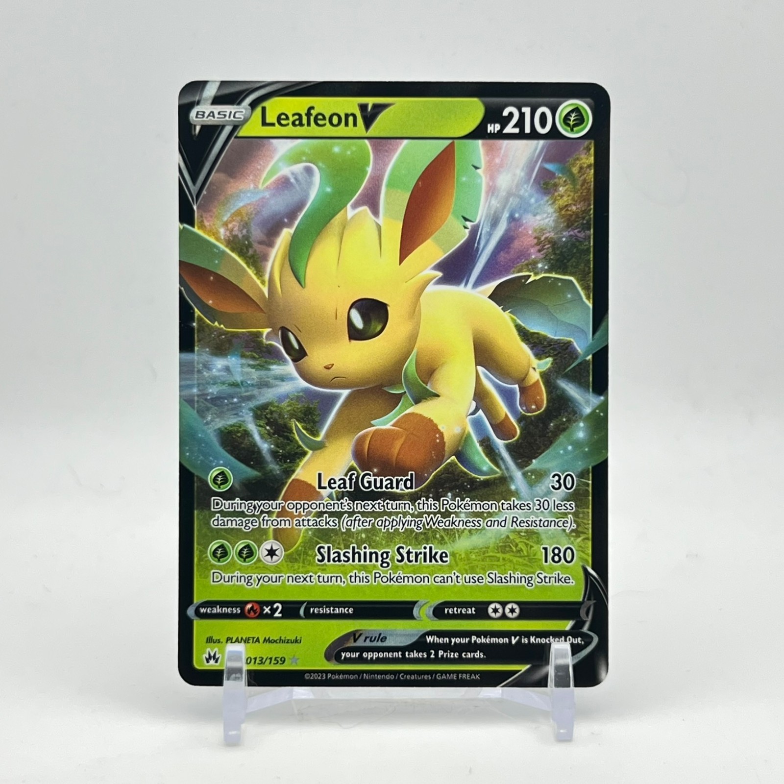 Pokemon Leafeon V (13/160) Crown Zenith NM HOLO