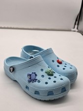 Crocs Clog Sandals Shoes Kids Size C12 Blue Jibbitz Slip On Comfort Damage