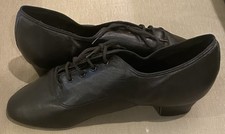 Star Men  s Jazz Shoes Black Split Sole, Soft Leather, Size 12