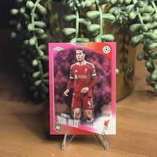 2025-26 Topps Chrome UEFA Club Competitions - Virgil Van Dijk /250 Pink Xfractor