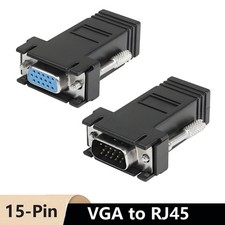 VGA Male to RJ45 FEMALE Network CABLE Cat5e 6 Ethernet Extend Video Over Net