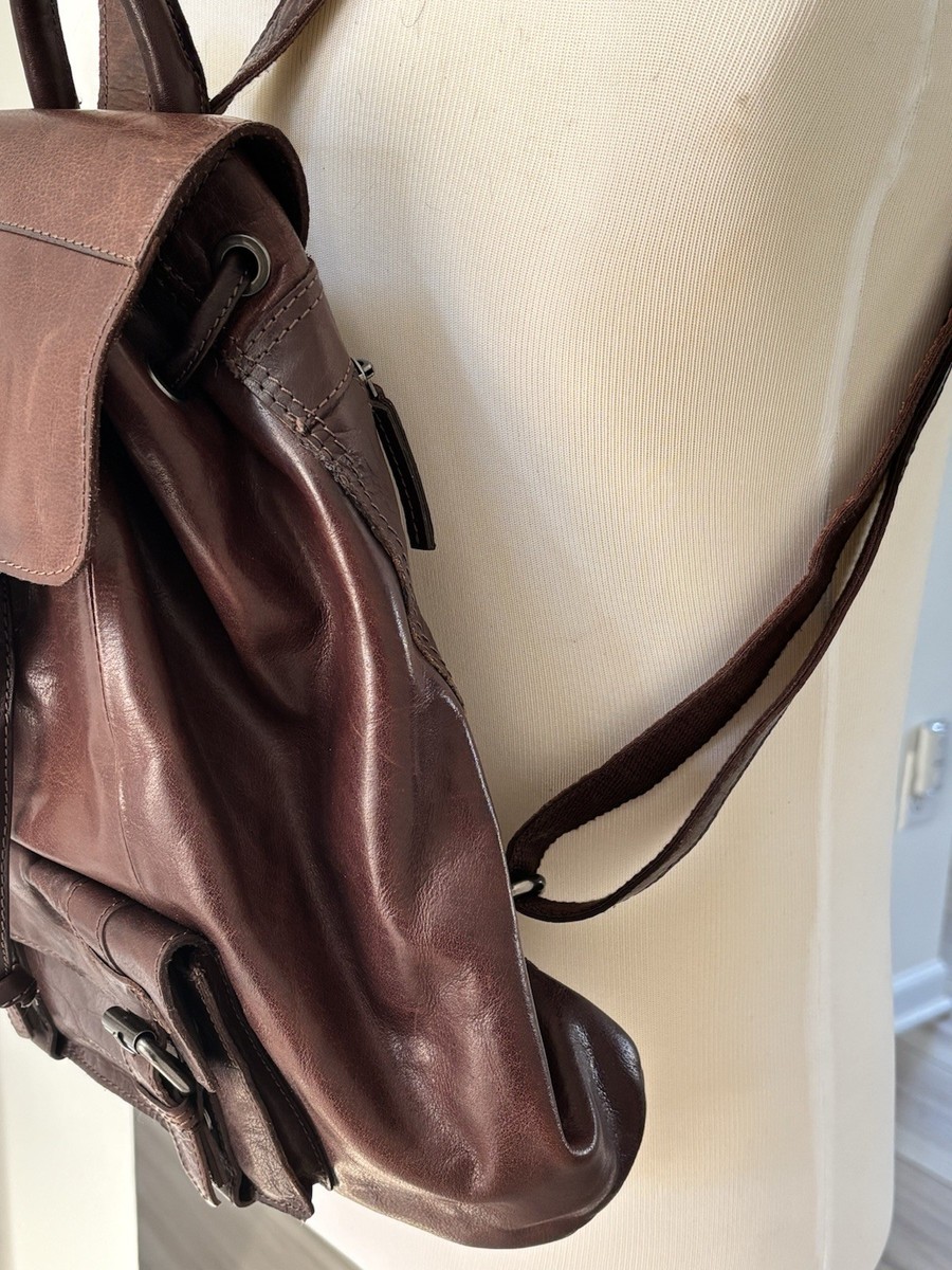 Spikes & Sparrow Genuine Leather Backpack Brown Distressed  display picture 1
