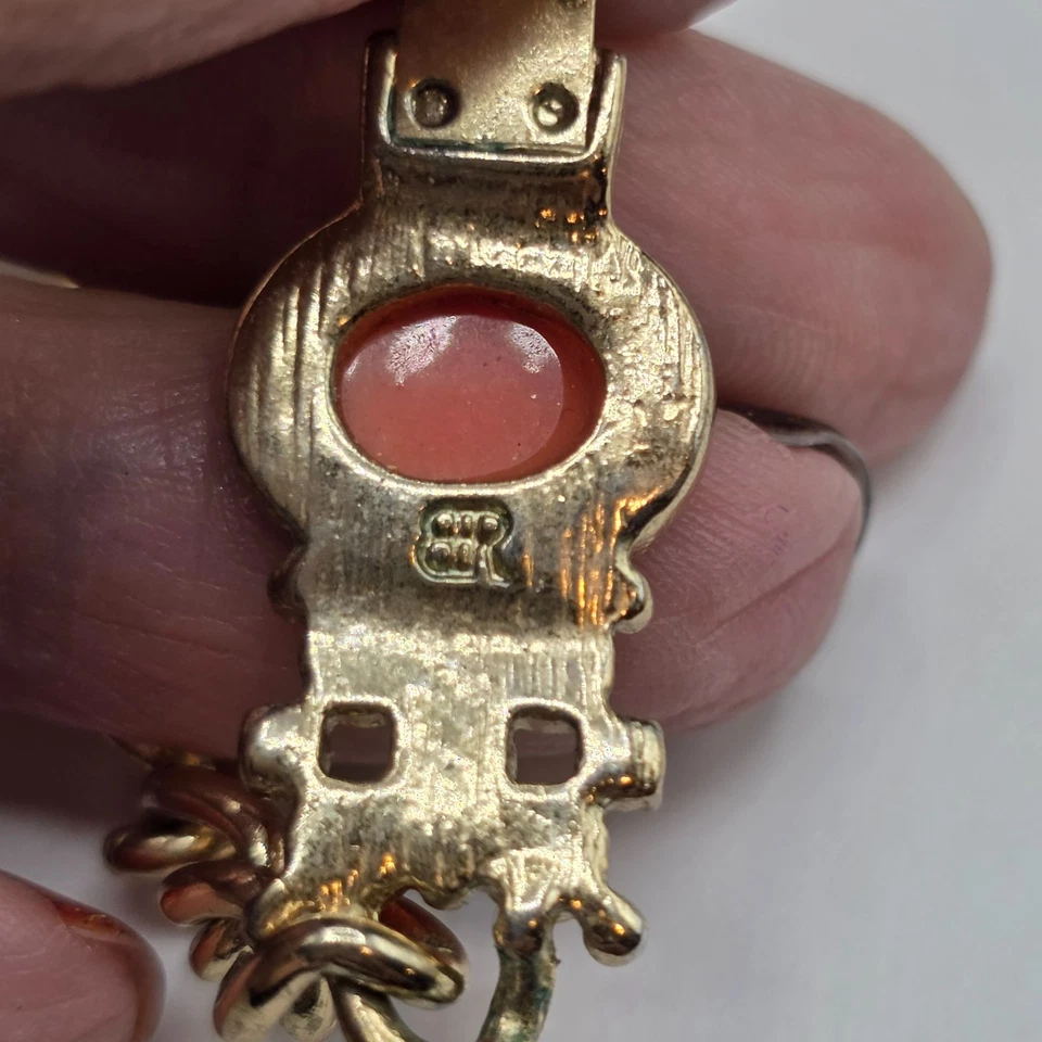 Банан Repubic коренастый коралл заявление ожерелье золотистый оранжевый камни кристалл - Изображение 4 из 4