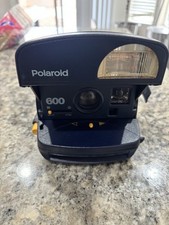 Polaroid 600 Round Instant Film Camera Blue Film Vintage See Strap