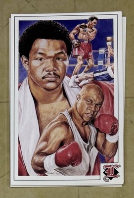 GEORGE FOREMAN ~ 1992 Legends Boxing Michael Taylor Artwork Color Postcard  