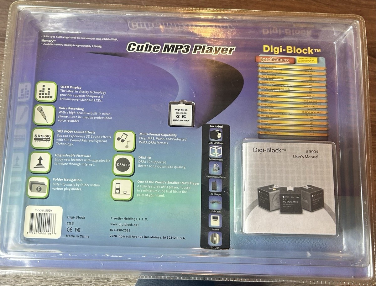 ダイノス New/Old Stock DIGI-BLOCK CUBE MP3 PLAYER 2GB SEALED | eBay