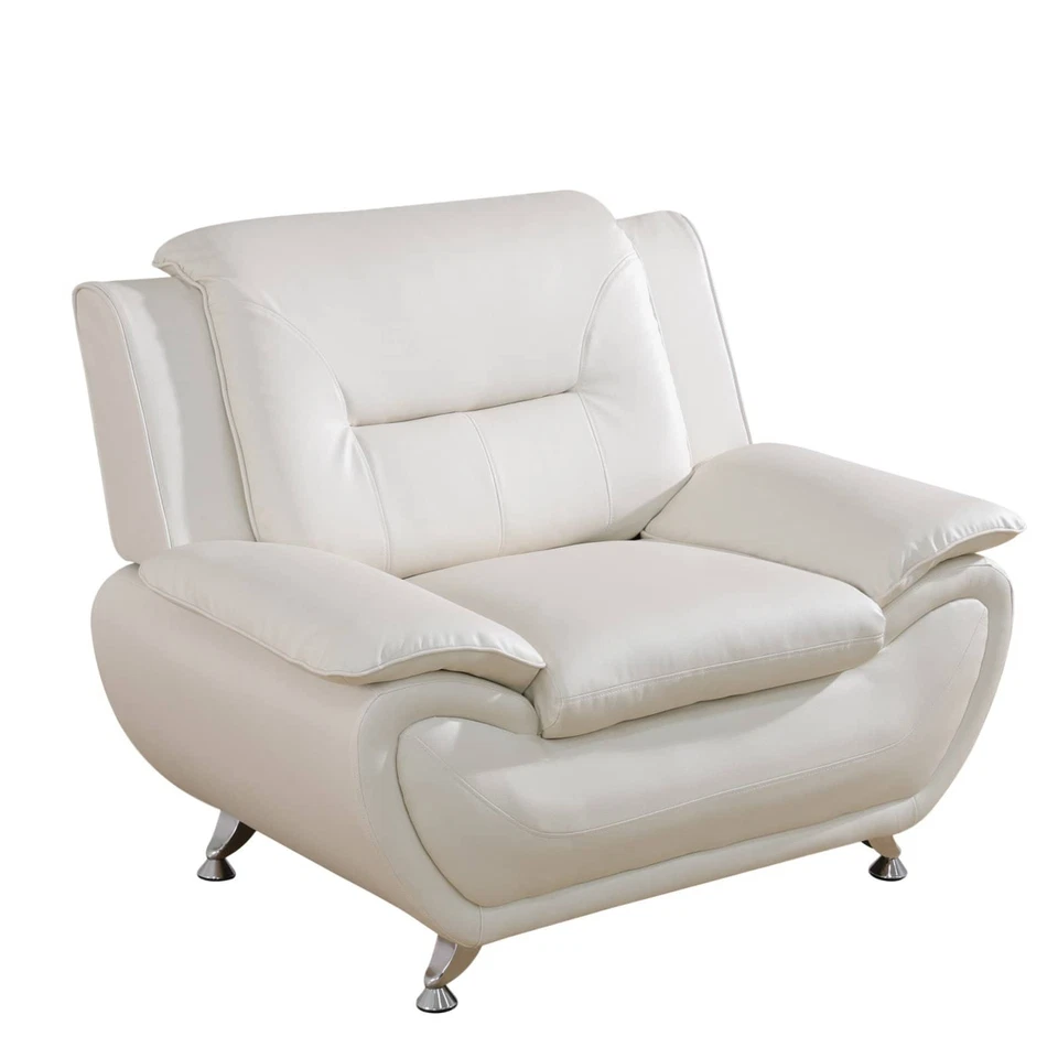 Sofá de 1 plaza de cuero sintético - Silla de asiento individual para sala de estar, varios colores Foto 3 de 4