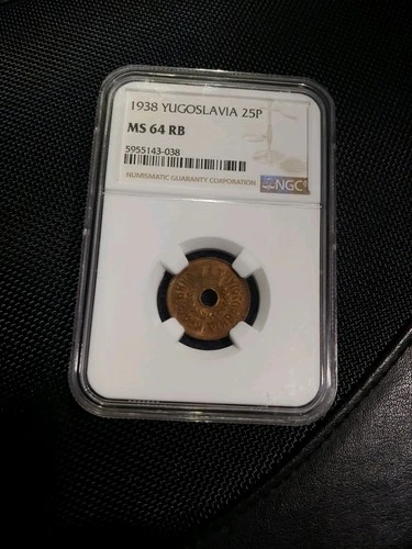 Yugoslavia - 25 Para 1938  NGC MS64RB