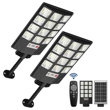 Solar Street Lights Outdoor, 10000K Super Bright LED, Waterproof IP65, Motion...