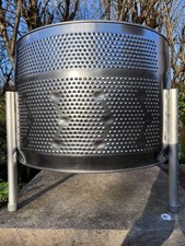 Fire Pit / BBQ * Washer Drum * Stainless Steel * With 3 Legs * Sent In Box