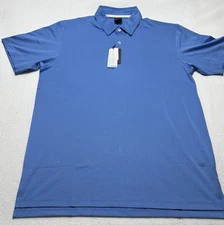 Dunning Polo Golf Shirt Mens Large Performance CoolMax NWT Surf Blue READ FLAW*