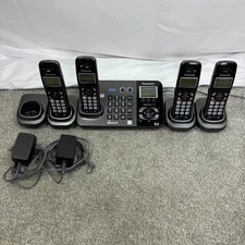 Panasonic 6.0 Digital KX-TG9381 2 Line Black Cordless Phone System 4 Handsets