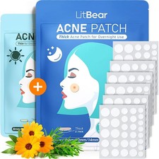 Acne Pimple Patches- Day and Night 4 Sizes 180 Dots Thin Thick Hydrocolloid...